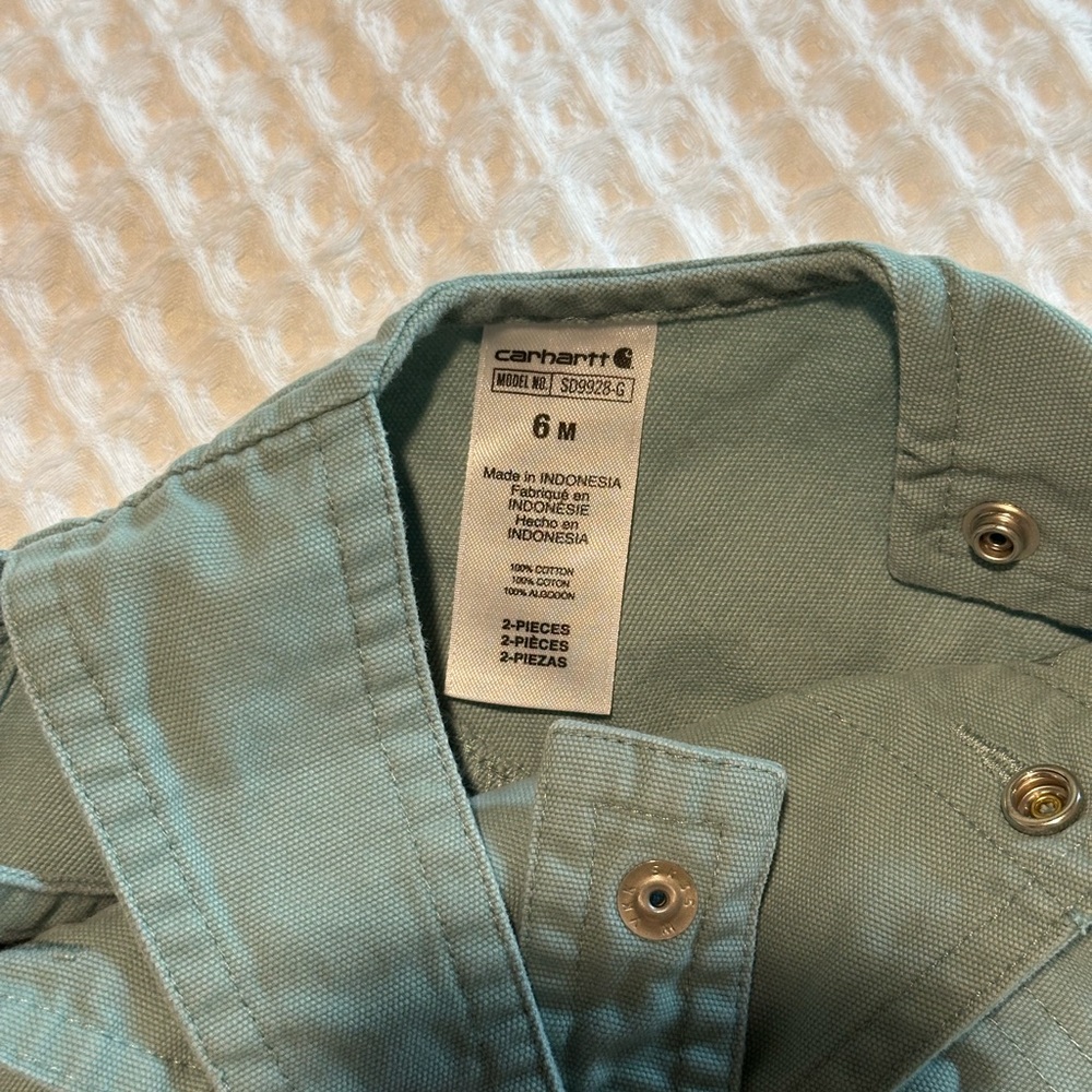 Carhartt Kids Sage Green Shortalls - Picture 3 of 3